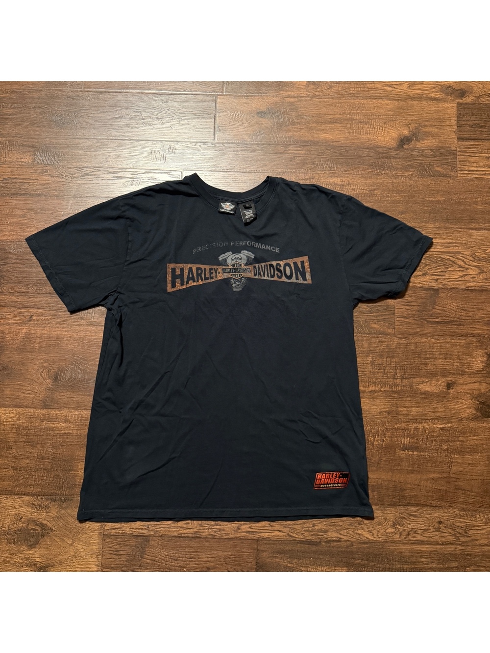 Harley Davidson Precision Performance Shirt Mens XL Black Graphic Tee Cotton